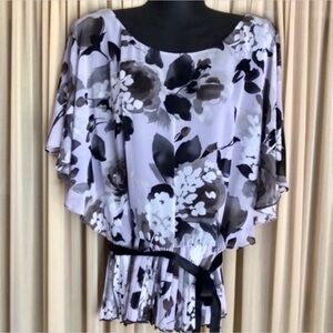 Gorgeous Large Lilac/Black CB Casual Blouse (NWT)